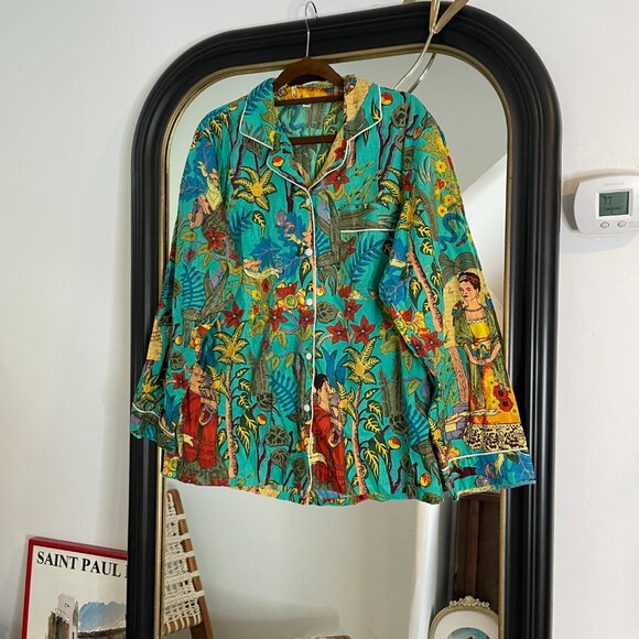 Colorful Frida Kahlo print Women's Pajama Set - Picture 7 of 10